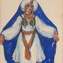 Custume design for Puskin play  (Princess) 1946 gouache 32x22